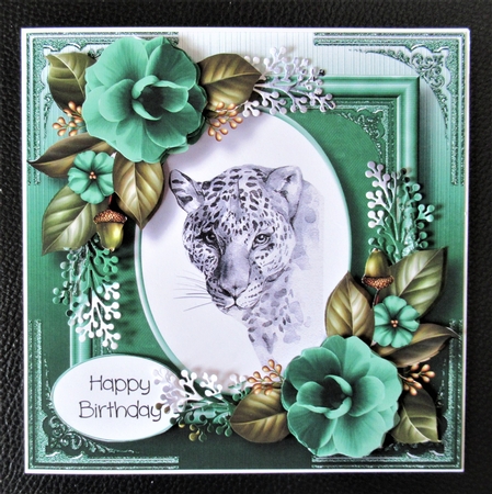 Gorgeous Leopard Painting With Camellias by Davina Rundle