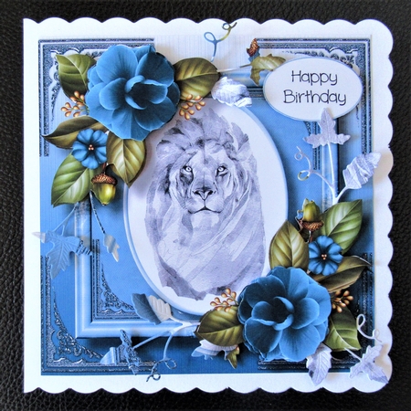 Gorgeous Lion Painting With Camellias by Davina Rundle