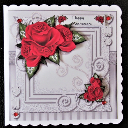 Festive Red Roses Mini Kit by Davina Rundle