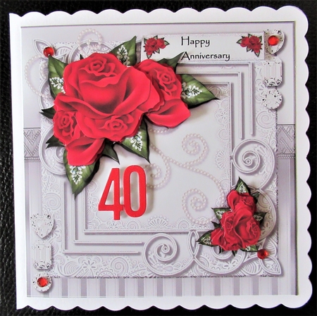 Festive Red Roses Mini Kit by Davina Rundle