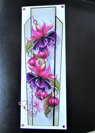 Art Deco Floral Lge DL - Fuschias by Davina Rundle