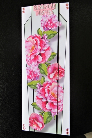 Art Deco Watercolour Lge DL - Pink Roses by Davina Rundle