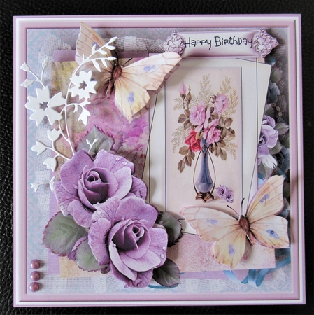 A vase of roses 7x7 by Davina Rundle