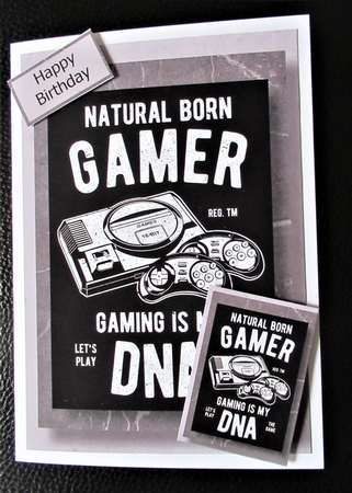 Retro Gaming A5 Poster - Natural Born Gamer by Davina Rundle
