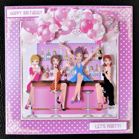 Lets Party 7x7ins Decoupage Topper 2 by Davina Rundle