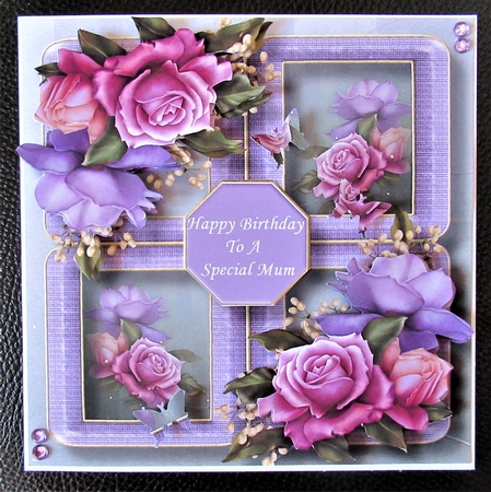 Floral Quad Frame - Belle Epoque Roses by Davina Rundle