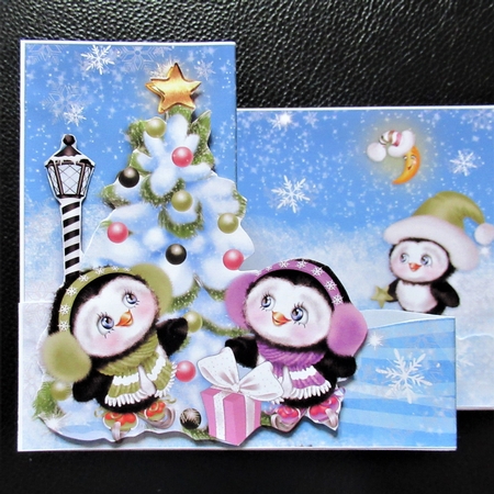 Happy Skating Penguins Z-Fold by Davina Rundle