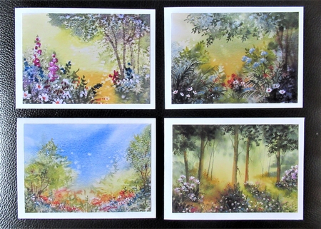 4 Woodland Mini watercolour toppers  by Davina Rundle