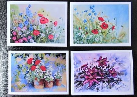 4 Floral Mini watercolour toppers  by Davina Rundle