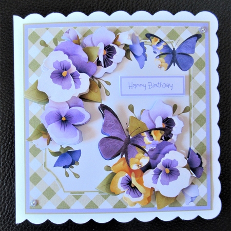 Pansy and butterfly 7x7 by Davina Rundle