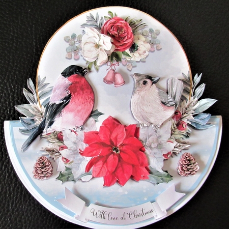 POINSETTIA BIRDS rocker card by Davina Rundle