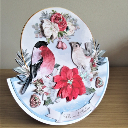 POINSETTIA BIRDS rocker card by Davina Rundle