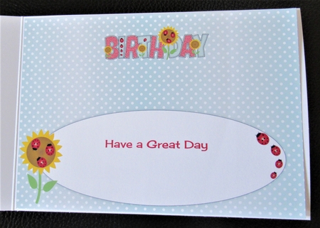 Sunflowers and Ladybirds BIRTHDAY large dl 2 insert by Davina Rundle