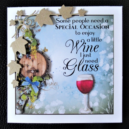 3 Wine glass card front/toppers by Davina Rundle