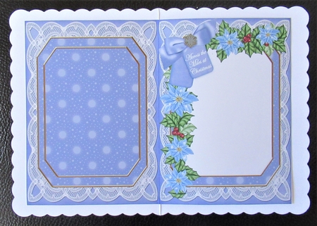 Blue Village Across the Miles 7x5in Fancy Lace Foldable Insert by Davina Rundle