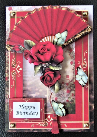 Floral Fan Red Roses by Davina Rundle