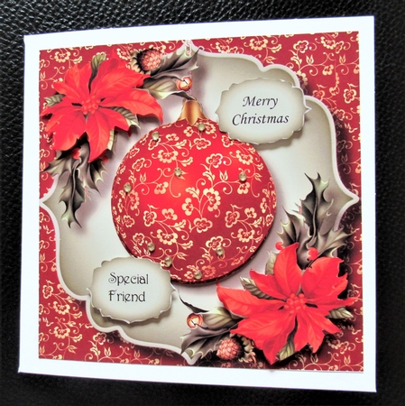 The Gold Floral Bauble 3 8x8 by Davina Rundle