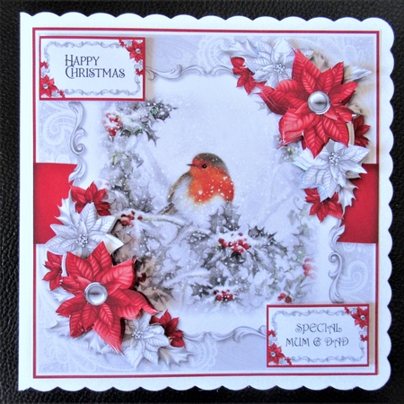 Robin and Poinsettias 2 by Davina Rundle