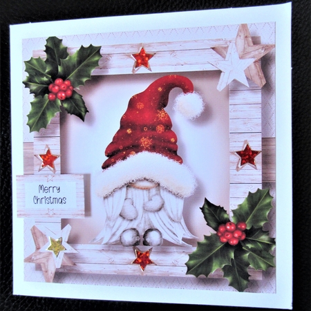 The Christmas Hat Gnome - Red Female 8x8 by Davina Rundle