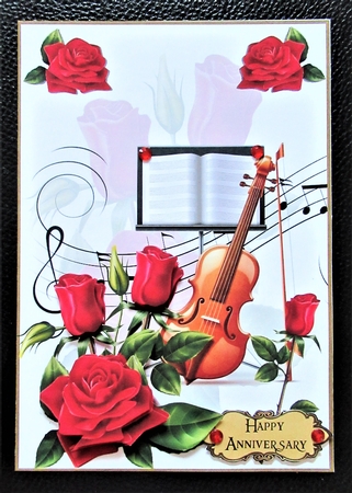 Violin and roses A5 by Davina Rundle