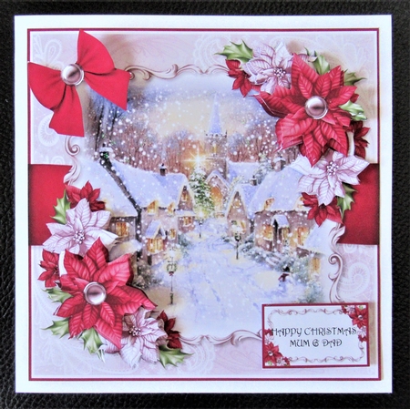 Cottage and Poinsettias 1 by Davina Rundle