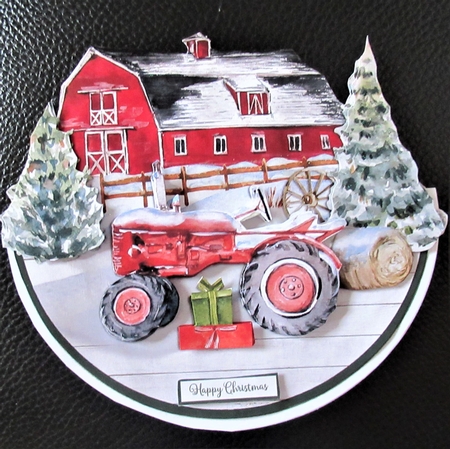 CHRISTMAS ON THE FARM rocker card by Davina Rundle