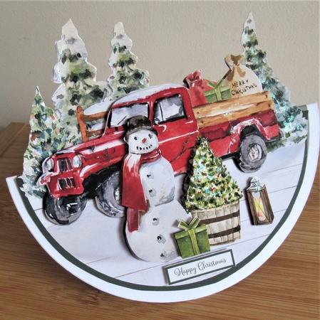 CHRISTMAS TRUCK rocker card by Davina Rundle