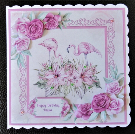 Watercolour Pink Flamingos And Roses by Davina Rundle
