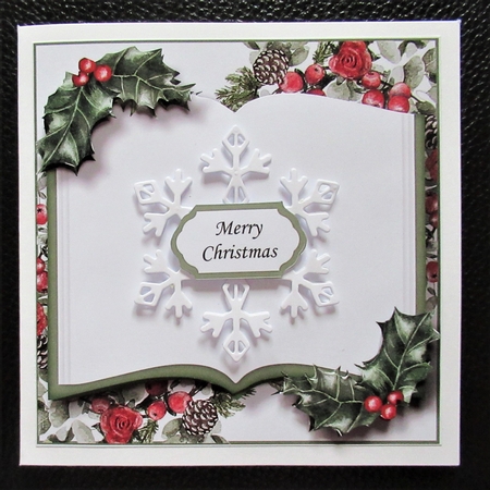 Christmas Open Book - Blank Holly by Davina Rundle
