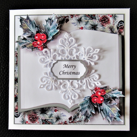 Christmas Open Book - Blank Holly 2 by Davina Rundle