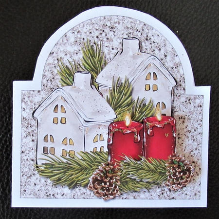Shaped card Christmas House Mini Kit by Davina Rundle