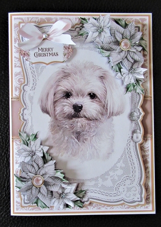 Maltese Dog Portrait Christmas Mini Kit by Davina Rundle