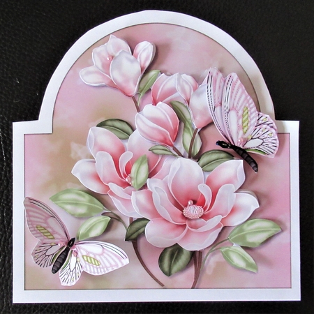 Shaped Card Magnolia Blossoms by Davina Rundle
