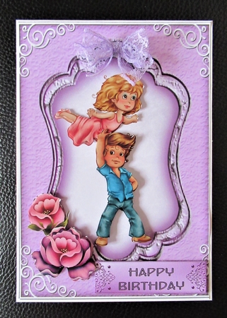 Dirty Dancing 2 - 7x5 inch card front with decoupage by Davina Rundle