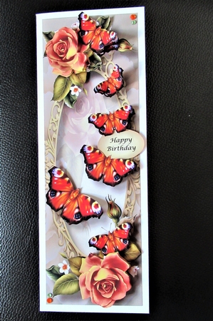 Beautiful Butterflies & Peach Roses by Davina Rundle