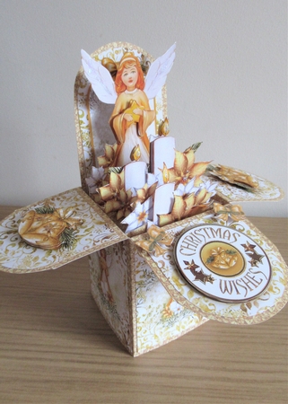 Gold Christmas Angel Pop-Up Box  by Davina Rundle