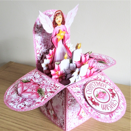 Pink Christmas Angel  Pop-Up Box  by Davina Rundle