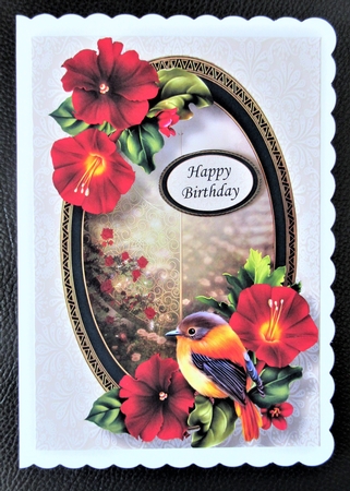 Beautiful Bird & Rich Red Flowers by Davina Rundle