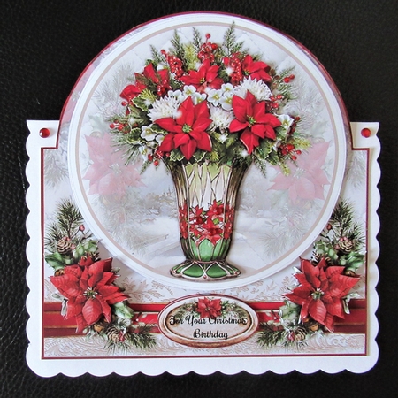 Floral Christmas Vase 02 Shaped Mini Page Kit  by Davina Rundle
