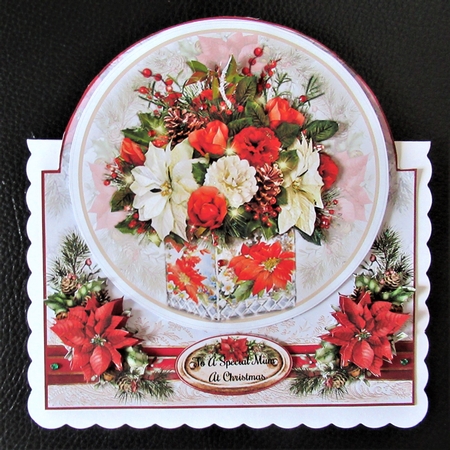 Floral Christmas Vase 04 Shaped Mini Page Kit  by Davina Rundle
