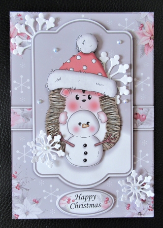 Hedgy With Snowman 2 A5 Mini Kit by Davina Rundle