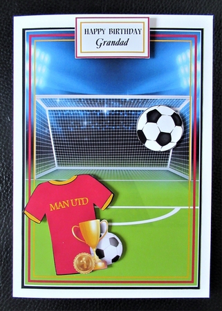 A5 Man Utd - Card Front with Toppers, sentiments and decoupage   by Davina Rundle
