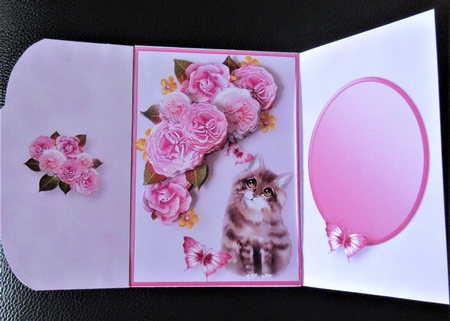 Pink Posy - Wrapover Card Mini Kit by Davina Rundle