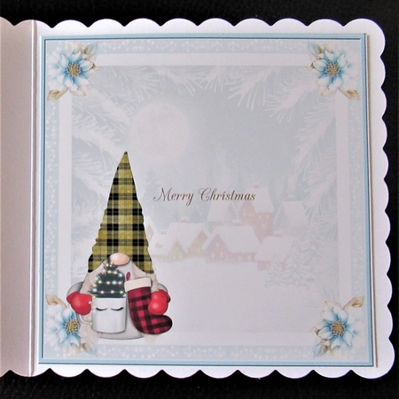Christmas Cornish Tartan Gnome 7x7ins Insert 1 by Davina Rundle