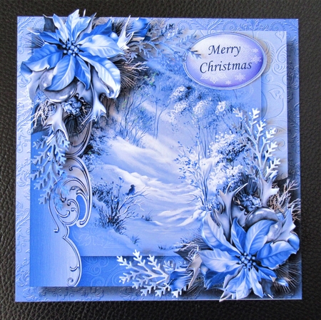 Christmas Monochrome Blue - Sunbeams On The Snow by Davina Rundle