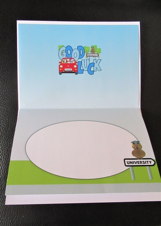 Good Luck at University (girl) a5 2 insert by Davina Rundle