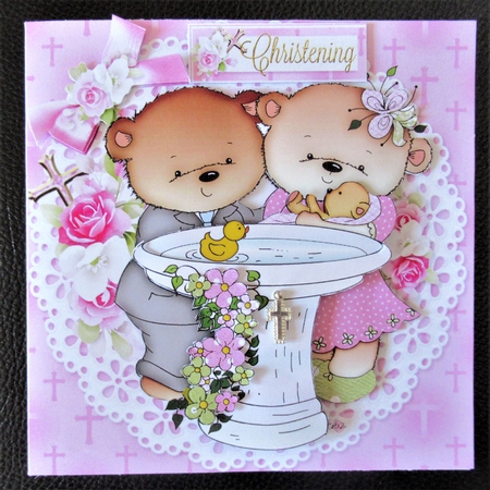 8x8 Baby girl christening/baptism mini kit by Davina Rundle