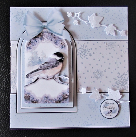 Winter Bird Tent Fold Window Card Front Mini Kit by Davina Rundle