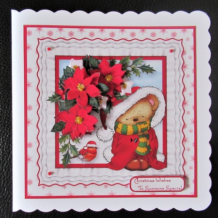 Santa Ted - Frilly Frame Card Mini Kit by Davina Rundle