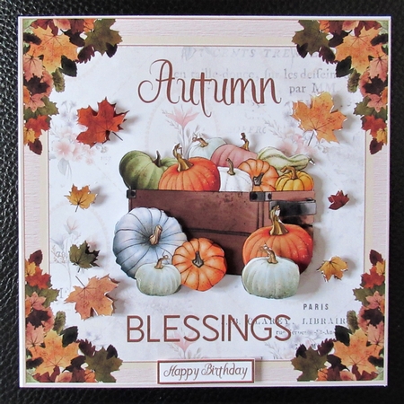 Autumn Blessings Decoupage 7x7ins Topper 2 by Davina Rundle